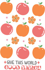  Flower, Boho Flower, Vintage Flower ,Flower Svg,  Vintage Floral, Quote, hand Drawn Flower, ,Retro Flower, Inspiration Quote, Flower Sublimation, Boho Give This World Good Energy, Flower, Boho Flower