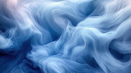 Obraz premium Abstract swirling blue and white fluid art