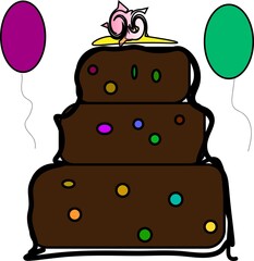 Happy birthday cake dessert vector