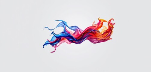 Abstract figure, vibrant hues, fire and water flowing through form, liquid, abstract