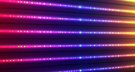 Obraz premium Colorful glowing light beams shine creating vibrant and energetic scene
