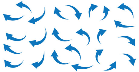 Curved arrow icons. curved arrows set. arrow symbol collection. vector	
