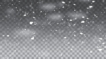 Beautiful falling snowflakes wallpaper. Magic nature fantasy snowfall. Vector illustration.