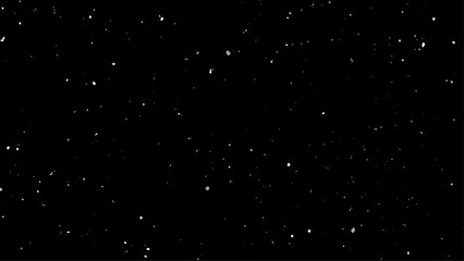 Snowflakes on a black background. Heavy snowfall, snowflakes in different shapes and forms. Winter. Snow background. Snowflakes isolated