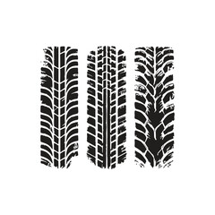 set collection black dirty tire tracks stock illustration flat design.