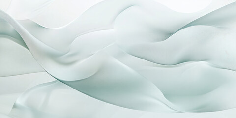 Fototapeta premium A fluid and organic 3D background featuring smooth, flowing ribbons of translucent material. The soft glow and pastel color gradients create a dreamlike atmosphere, perfect for modern branding,