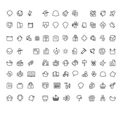 100 web icons with transparent background PNG and JPEG image