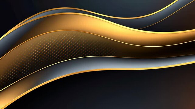 Abstract gold and dark gray wavy background design