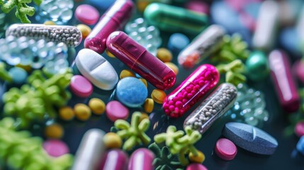 Probiotic capsules and powder, supporting digestion, gut health, and immunity.