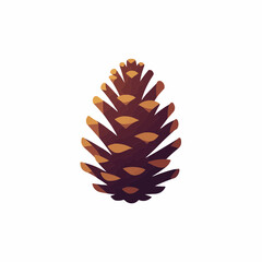 Abstract illustration of a pine cone with a minimalist design on a white background