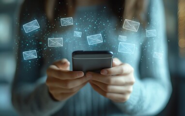 Womans hand holding a smartphone