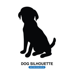 Dog black silhouette vector design on a white background