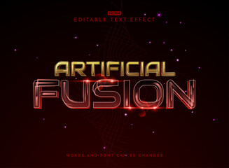 artificial fusion Modern Futuristic Tech Text Effect Glossy, Shiny Style for High Tech Designs