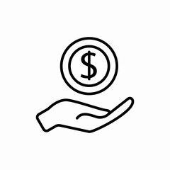 Hand giving money icon vector sign