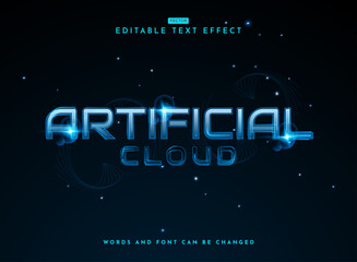 artificial cloud blue Digital Futuristic Text Effect, Shiny, Metallic, and Sci Fi Inspired