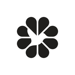 hidden little birds in flowers logo vector