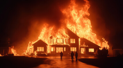 Fire Insurance Chaos Residential Blaze Neighborhood Incident Report Nighttime Affected Homeowners