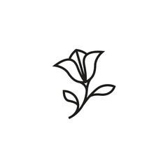 a sprig of beautiful small flowers logo vector