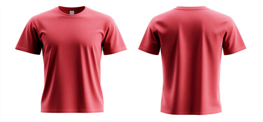 red t-shirt template, front and back,