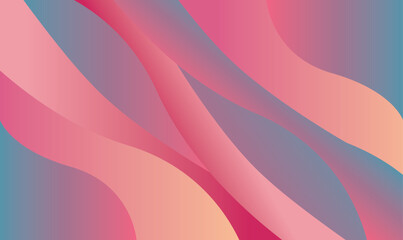 Abstract Gradient Waves in Pink and Blue, Vector illustration.