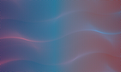 Abstract Digital Art Blue and Red Wave Pattern Background, Vector illustration.