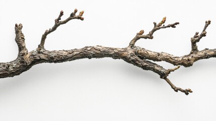 Brown Tree Branch on White Background