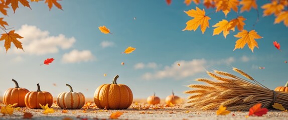 happy thanksgiving day background autumn harvest