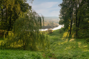 View of the Sorot River Valley at the foot of the Trigorskoye Estate of the Pushkin Museum-Reserve...
