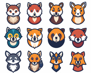 Fototapeta premium set of funny cartoon animals