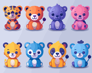 Fototapeta premium set of funny cartoon animals