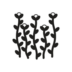 long plant with little leaves logo vector