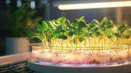 hydroponic system with nutrient rich solution