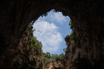 sinkhole formed in cave