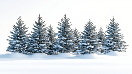 Fototapeta premium Snowy Fir Trees in Winter Landscape