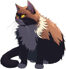 The majestic fluffy cat digital vector.