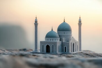 Obraz premium An architectural miniature model of a beautiful mosque structure