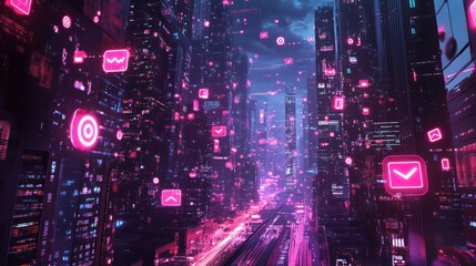 A 5G tower emitting high-speed signals, with a glowing speed icon indicating lightning-fast internet connectivity and seamless mobile experiences 