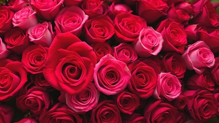 A Breathtaking Bouquet Of Deep Red And Soft Pink Roses, A Vibrant Explosion Of Romance And Elegance, Showcasing Their Velvety Petals And Lush Textures