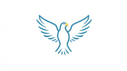 Obraz premium Dove in Flight; Simple Design