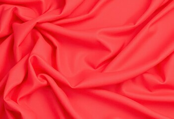 Obraz premium Draped coral fabric, soft folds, abstract texture, textile, coral