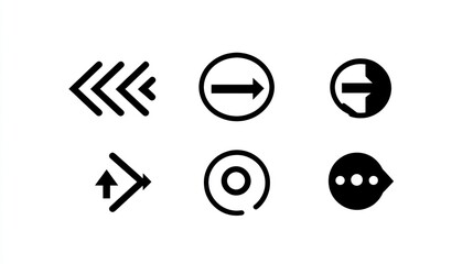 Arrow Icons Set on White Background