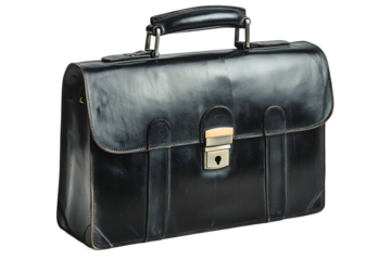 Elegant Black Leather Briefcase