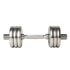 Fototapeta premium Dumbbell with weights on a black background. isolated on white background