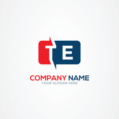 TE or ET Creative Modern Letters Logo Design Element