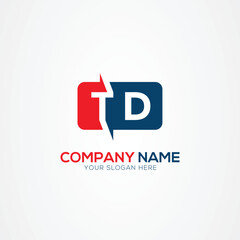 TD or DT Creative Modern Letters Logo Design Element
