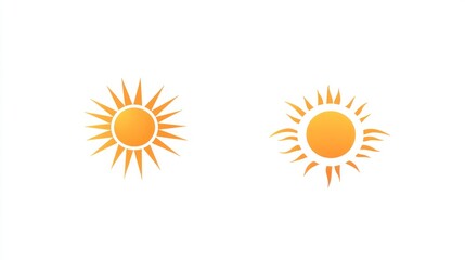 Two sun icons, white background