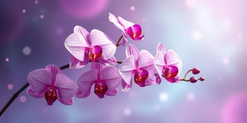 Ethereal orchids adrift on gentle breezes, celestial hues, texture, fragrance