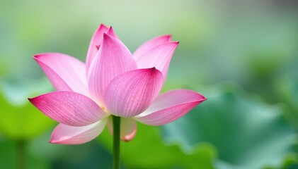 Delicate pink lotus petal, pristine white backdrop, photography, floral, stock