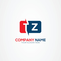 Fototapeta premium TZ or ZT Creative Modern Letters Logo Design Element
