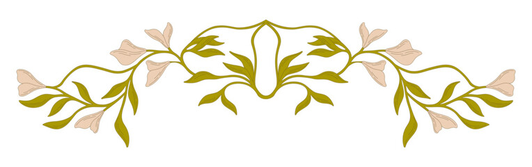 Art Nouveau floral border. Decorative element. Vector.